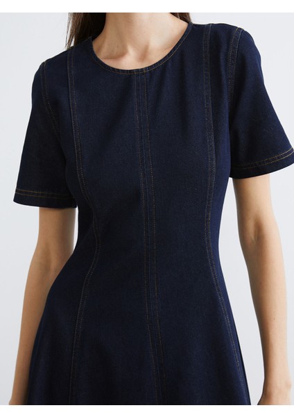 Yeni Sezon Bisiklet Yaka A Kesim Jean Elbise modelleri