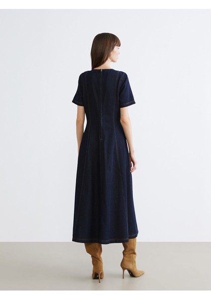 Yeni Sezon Bisiklet Yaka A Kesim Jean Elbise fırsatları