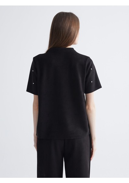 Yeni Sezon Bisiklet Yaka Taşlı Bluz fırsatları