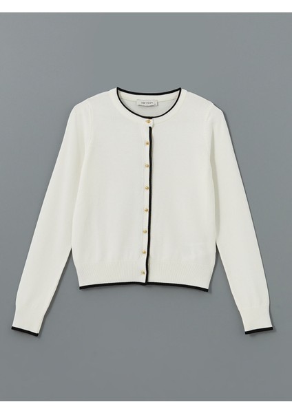 Yeni Sezon Bisiklet Yaka Renk Bloklu Kadın Triko Hırka indirimleri