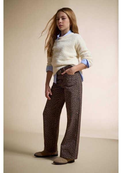 Kız Çocuk Regular Fit Bisiklet Yaka Triko Kazak Y2640A625WN fiyatları