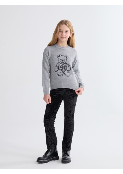 Yeni Sezon Beli Lastikli Kadife Kız Çocuk Tayt