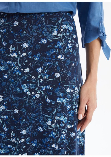 Yeni Sezon Beli Lastikli Desenli Kadın Etek modelleri