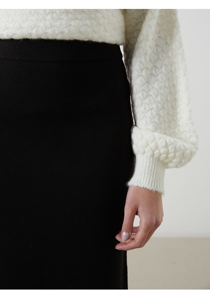 Yeni Sezon Beli Lastikli Kadın Triko Etek modelleri