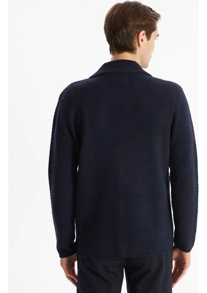 Yeni Sezon Standart Kalıp Ceket Yaka Erkek Triko Hırka fırsatları