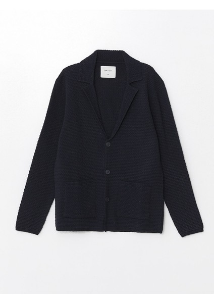 Yeni Sezon Standart Kalıp Ceket Yaka Erkek Triko Hırka indirimleri