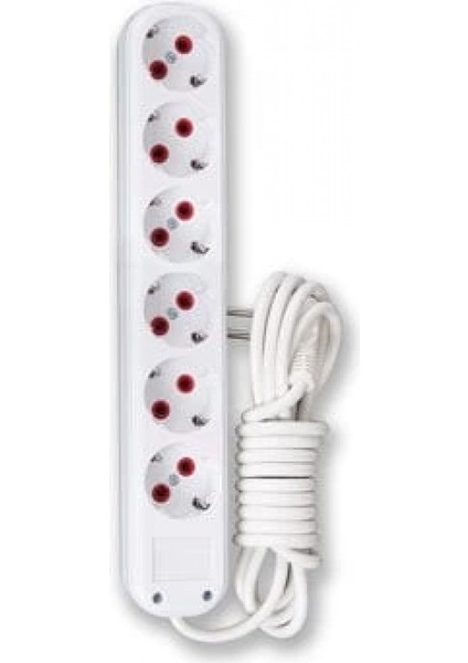 3 Mt. Kablolu 6 Lı Topraklı Grup Priz