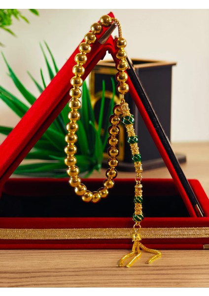 22 Ayar Altın Sarısı Kaplama Tesbih Renk Atmayan Bir Üründür Iç Materyal Çeliktir Özel Imameli fiyatları