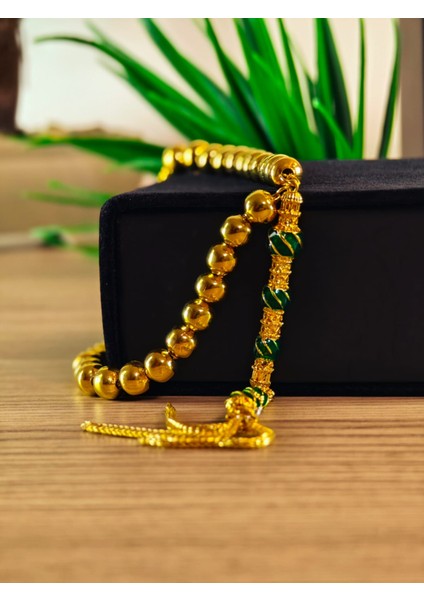 22 Ayar Altın Sarısı Kaplama Tesbih Renk Atmayan Bir Üründür Iç Materyal Çeliktir Özel Imameli fırsatları