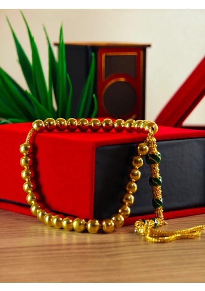 22 Ayar Altın Sarısı Kaplama Tesbih Renk Atmayan Bir Üründür Iç Materyal Çeliktir Özel Imameli