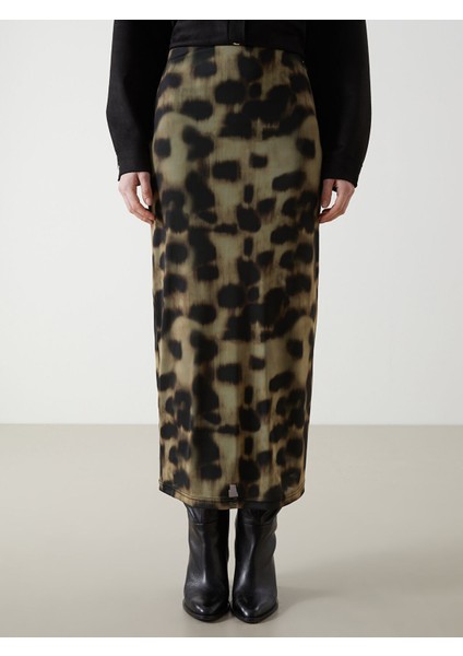 Yeni Sezon Beli Lastikli Ekstra Dar Fit Desenli Kadın Etek fiyatları