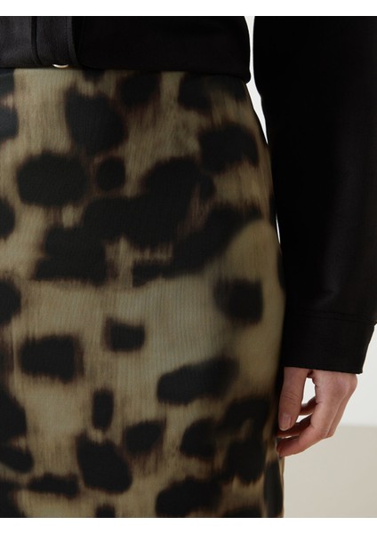 Yeni Sezon Beli Lastikli Ekstra Dar Fit Desenli Kadın Etek modelleri