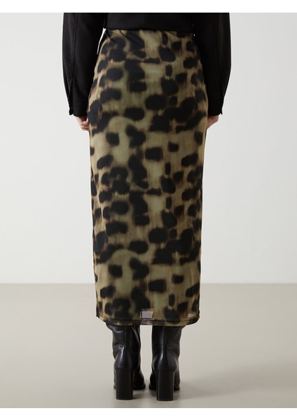 Yeni Sezon Beli Lastikli Ekstra Dar Fit Desenli Kadın Etek fırsatları