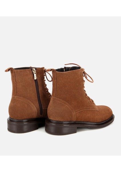 01BOH313050A340 KADIN Süet Deri Taba Bağcık Detaylı Fermuarlı Düz Bot fırsatları