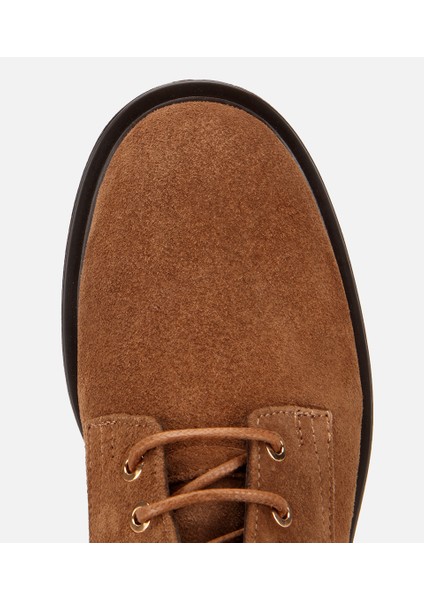 01BOH313050A340 KADIN Süet Deri Taba Bağcık Detaylı Fermuarlı Düz Bot indirimleri