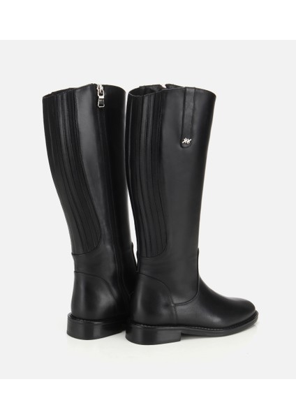 01CIH313330A100 KADIN Deri Siyah Lastik Detaylı Binici Düz Çizme fırsatları