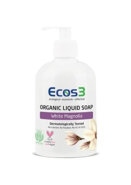 Ecos3 Beyaz Manolya Organik Sıvı Sabun (1 x 500 Ml)