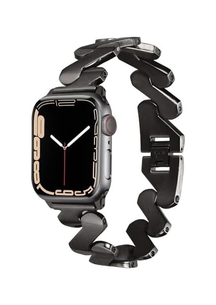 Ile Uyumlu 38MM/40MM Kordon Krd-80 Metal Strap Kayış Siyah fiyatları