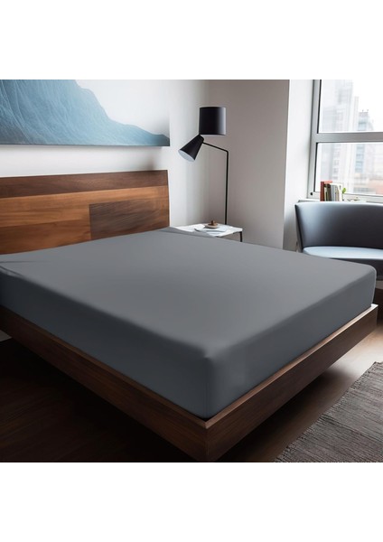 | Mix & Match | Plain |%100 Pamuklu Ranforce 160 x 240 Tek Kişilik Düz Çarşaf Gri
