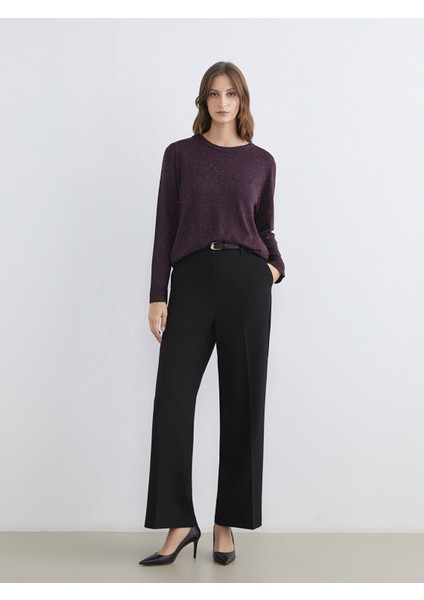 Yeni Sezon Bisiklet Yaka Parlak Görünümlü Kadın Triko Kazak fiyatları