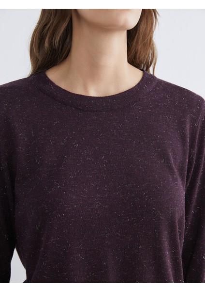 Yeni Sezon Bisiklet Yaka Parlak Görünümlü Kadın Triko Kazak modelleri