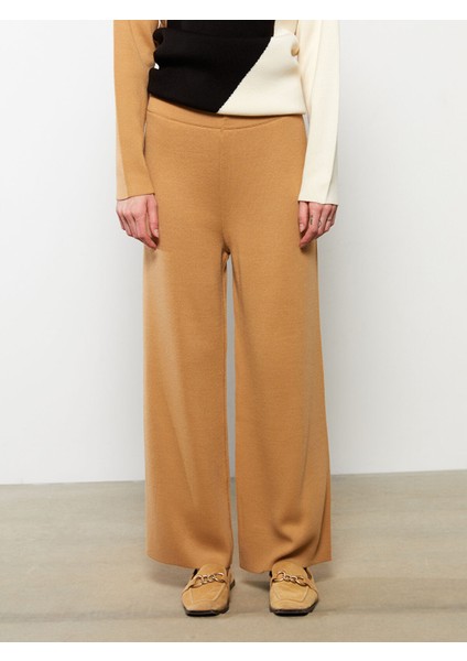 Yeni Sezon Kadın Standart Fit Düz Triko Pantolon modelleri