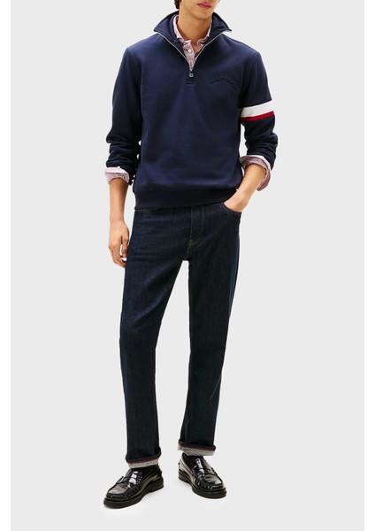 Pamuklu Regular Fit Fermuarlı Dik Yaka Sweat Erkek Sweat MW0MW40480 Dw5 modelleri