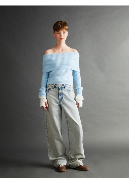 Yeni Sezon Kayık Yaka Düz Uzun Kollu Kadın Triko Kazak fiyatları