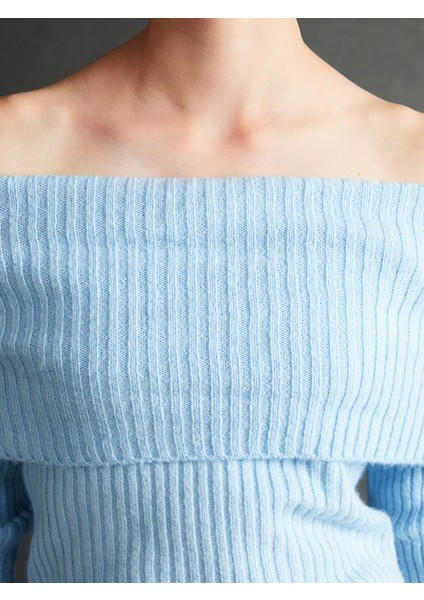 Yeni Sezon Kayık Yaka Düz Uzun Kollu Kadın Triko Kazak modelleri