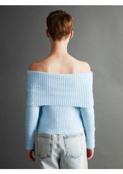 Yeni Sezon Kayık Yaka Düz Uzun Kollu Kadın Triko Kazak indirimleri