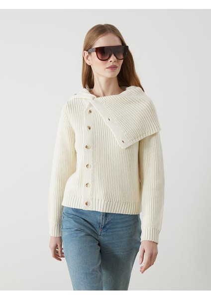 Yeni Sezon Dökümlü Yaka Kadın Triko Kazak