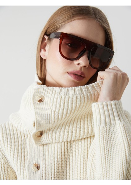 Yeni Sezon Dökümlü Yaka Kadın Triko Kazak modelleri