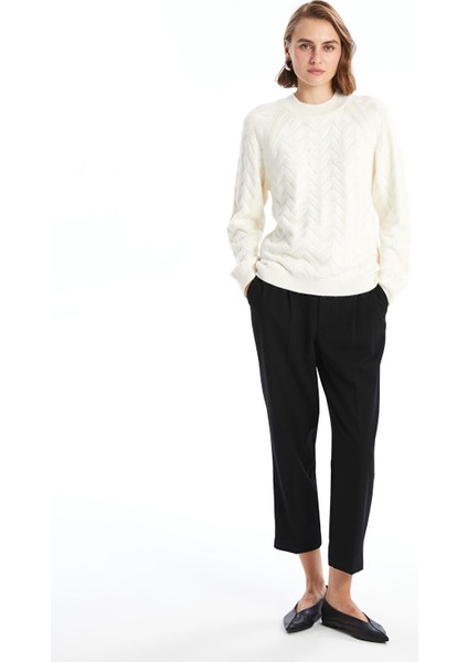 Yeni Sezon Bisiklet Yaka Kendinden Desenli Kadın Triko Kazak fiyatları