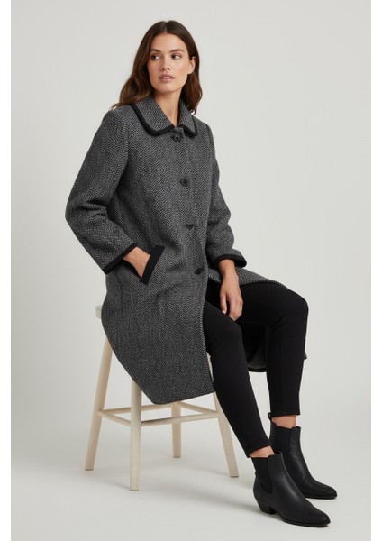 Kadın Önü Düğmeli Cepli Kalın Triko Hırka fiyatları