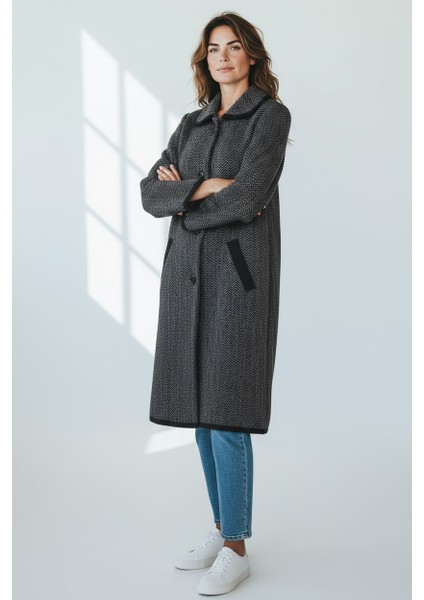 Kadın Önü Düğmeli Cepli Kalın Triko Hırka indirimleri