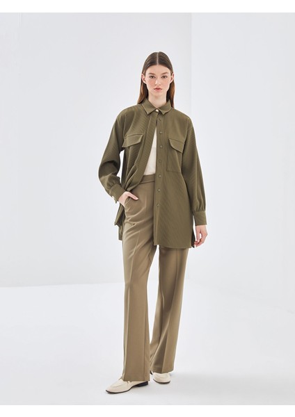 Yeni Sezon Standart Fit Geniş Paça Kadın Pantolon