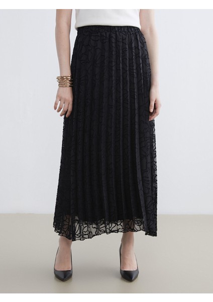 Yeni Sezon Beli Lastikli Desenli Şifon Pileli Etek fiyatları