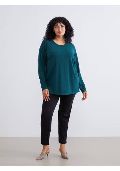 Yeni Sezon Büyük Beden Bisiklet Yaka Oversize Kadın Tişört fiyatları