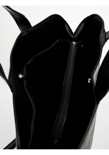 Yılan Derisi Desenli Suni Deri Saplı Askılı Tote Çanta modelleri