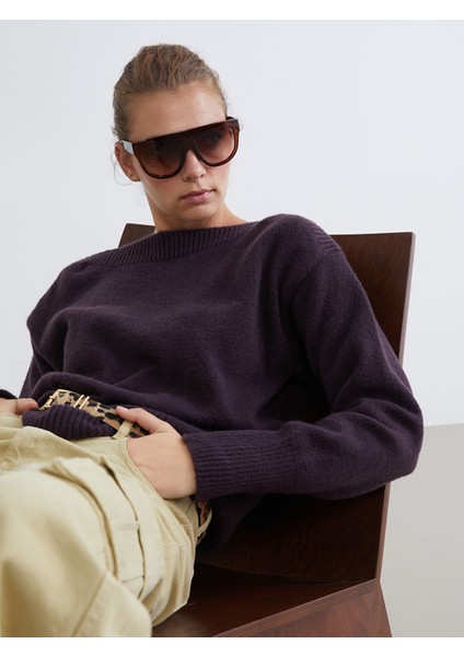 Yeni Sezon Kayık Yaka Kadın Triko Kazak