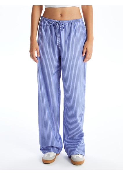 Yeni Sezon Beli Lastikli Rahat Kalıp Çizgili Kadın Pantolon fiyatları