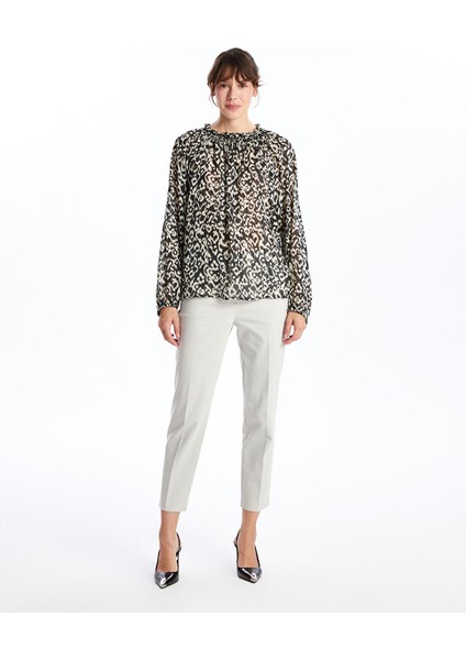 Yeni Sezon Bağlamalı Yaka Desenli Kadın Bluz fiyatları