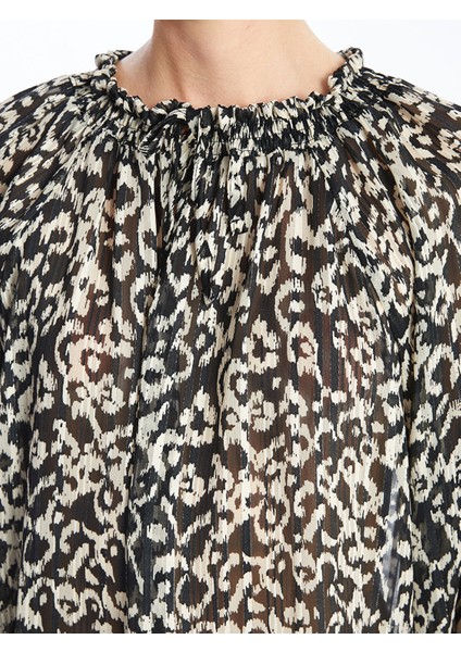 Yeni Sezon Bağlamalı Yaka Desenli Kadın Bluz modelleri