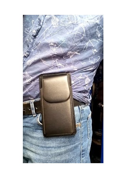 Kemere Takılan Lüks Deri Telefon Kılıfı, Mıknatıslı, 17X8 Cm, Siyah modelleri