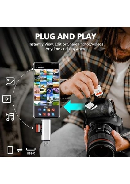 5848 Type C USB Kart Okuyucu Micro Sd Card Reader Çevirici Dönüştürücü Adaptör modelleri