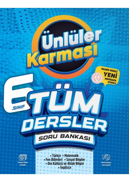 Ünlüler 2026 6. Sınıf Tüm Dersler Soru Bankası Yeni