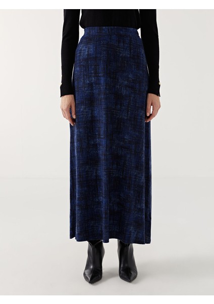 Yeni Sezon Beli Lastikli Desenli Kadın Etek modelleri