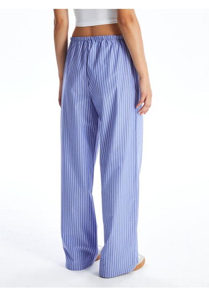 Yeni Sezon Beli Lastikli Rahat Kalıp Çizgili Kadın Pantolon indirimleri