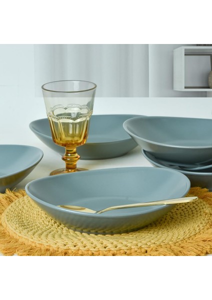 Mat Açık Yeşil Yemek Tabağı 22 cm 6 Adet 324