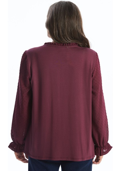 Yeni Sezon Bisiklet Yaka Dokulu Kadın Bluz fırsatları